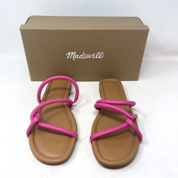 NWT Madewell The Amel Slide Sandal Raspberry Frosting Pink  Genuine Leather 10 - Picture 2 of 5